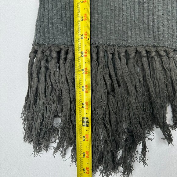 Eri +Ali Fringe Hem & Crossback LS Knit Boho Shirt - Picture 4 of 7